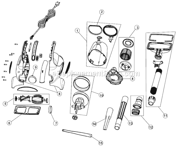 Page A Diagram and Parts List for M0105  Dirt Devil Hand Vacuum